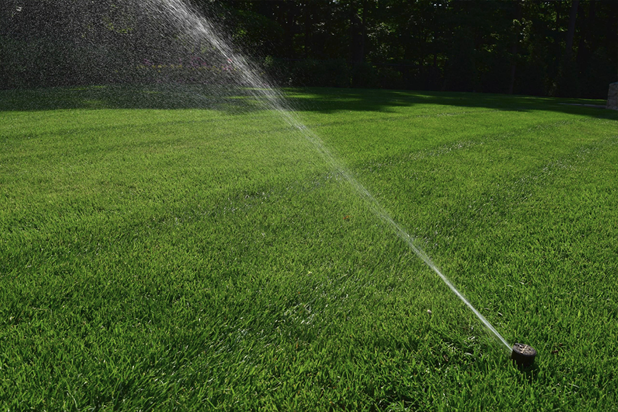 Sprinkler watering the lawn concept image for sprinkler systems