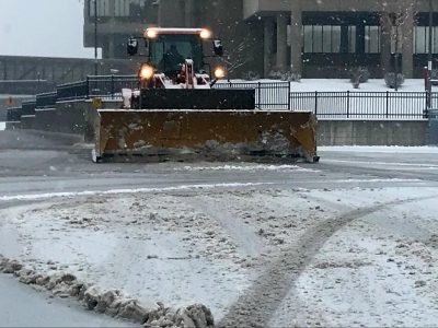 snow plow at business