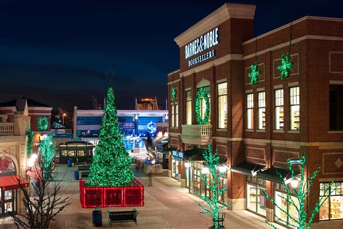 Commercial Christmas trees design and holiday decor for shopping centers