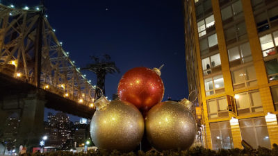 Lifesized Christmas Ball Ornaments of Gold and Red